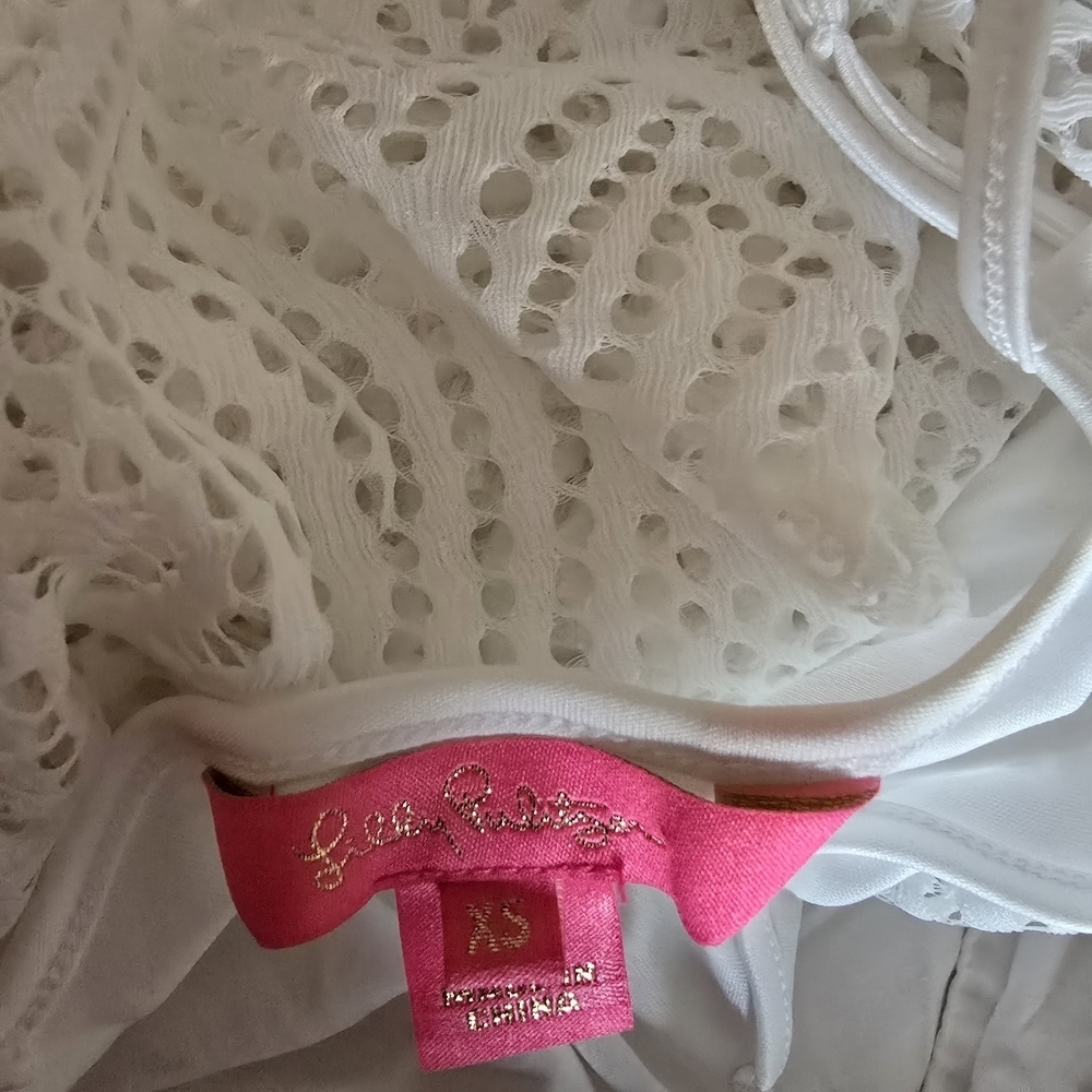 NWT Lilly Pulitzer Fontaine Flowing Leaf Elegant White Lace Dress - Picture 3 of 4